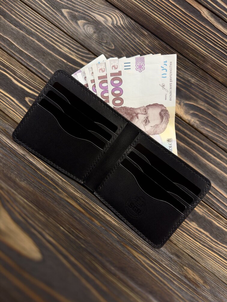 Шкіряне портмоне Soft Black Wallet - зображення 3 (Шкіряне портмоне Soft Black Wallet - изображение 3)